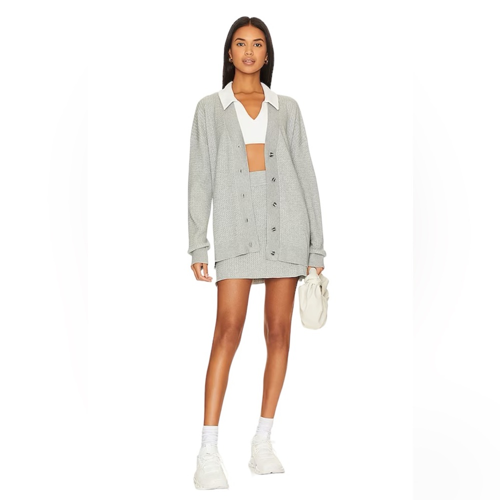 WeWoreWhat Cable Knit Mini Skirt in Heather Grey Size M